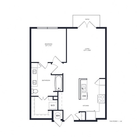 The Storey Apartment Homes in Dallas, Texas One Bedroom Floor Plan